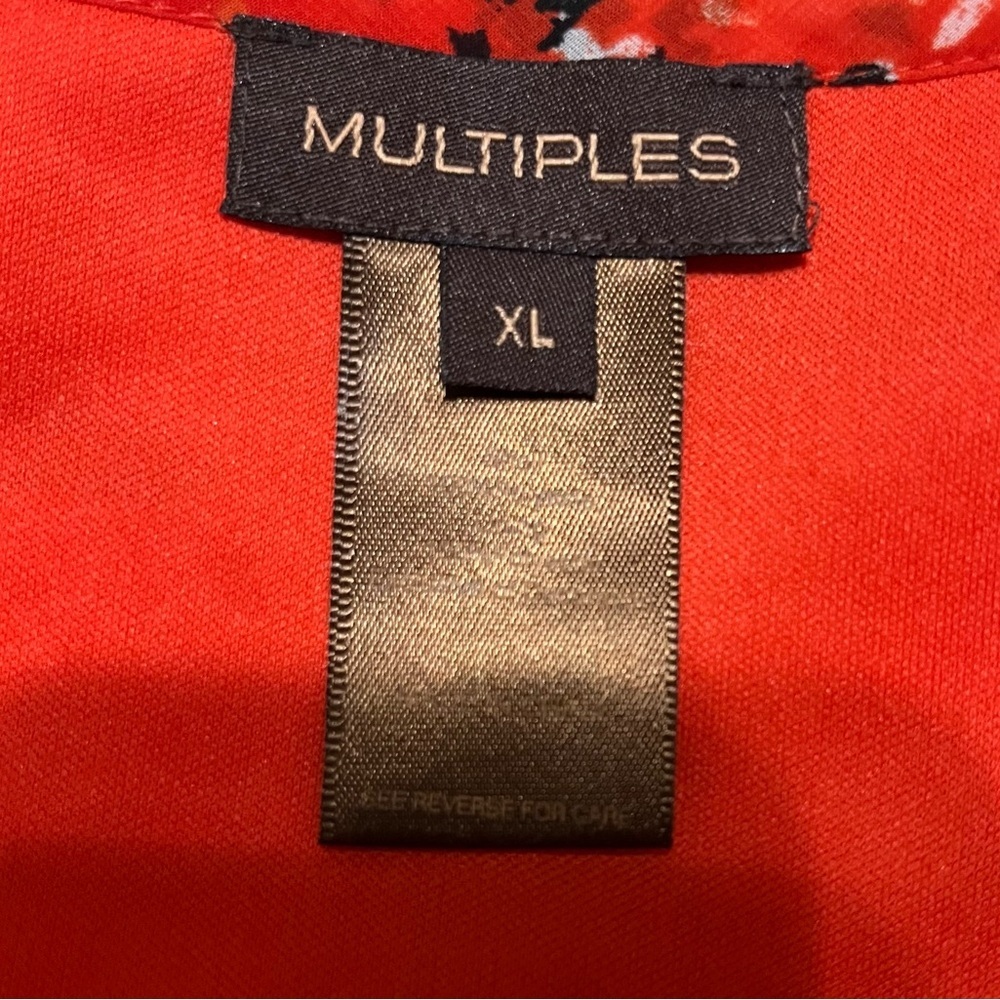 Multiples Women’s XL Modern Art To Wear Tunic Top Blouse Multi Color Flowery - Picture 6 of 6